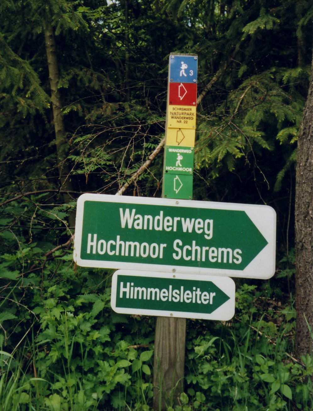 Wegweiser am Eingan des Naturparkes.